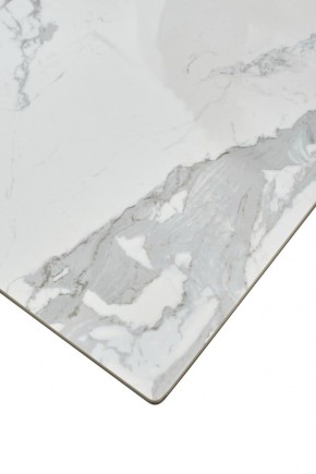 Стол CREMONA 140 HIGH GLOSS STATUARIO Белый мрамор глянцевый, керамика/ белый каркас, ®DISAUR в Верхней Салде - verhnyaya-salda.ok-mebel.com | фото 6