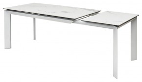 Стол CREMONA 140 HIGH GLOSS STATUARIO Белый мрамор глянцевый, керамика/ белый каркас, ®DISAUR в Верхней Салде - verhnyaya-salda.ok-mebel.com | фото 8