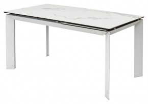Стол CREMONA 140 HIGH GLOSS STATUARIO Белый мрамор глянцевый, керамика/ белый каркас, ®DISAUR в Верхней Салде - verhnyaya-salda.ok-mebel.com | фото 9