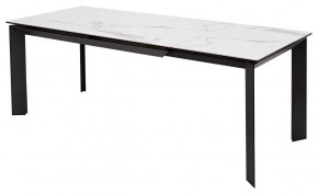 Стол CREMONA 140 HIGH GLOSS STATUARIO Белый мрамор глянцевый, керамика/ черный каркас, ®DISAUR в Верхней Салде - verhnyaya-salda.ok-mebel.com | фото 2