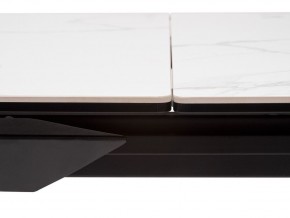 Стол CREMONA 140 HIGH GLOSS STATUARIO Белый мрамор глянцевый, керамика/ черный каркас, ®DISAUR в Верхней Салде - verhnyaya-salda.ok-mebel.com | фото 5