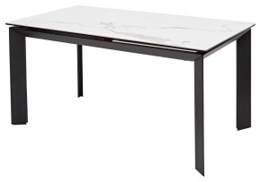 Стол CREMONA 140 HIGH GLOSS STATUARIO Белый мрамор глянцевый, керамика/ черный каркас, ®DISAUR в Верхней Салде - verhnyaya-salda.ok-mebel.com | фото 7
