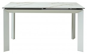 Стол CREMONA 180 KL-188 Контрастный мрамор матовый, итальянская керамика/ белый каркас, ®DISAUR в Верхней Салде - verhnyaya-salda.ok-mebel.com | фото 2