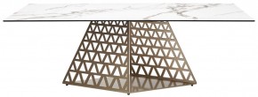 Стол ENNA 220 KL-188 Контрастный мрамор матовый, итальянская керамика/ каркас цвета шампань, ®DISAUR в Верхней Салде - verhnyaya-salda.ok-mebel.com | фото 10