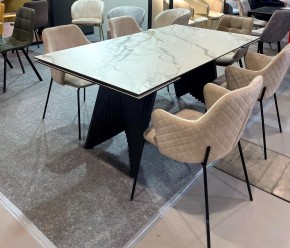 Стол IVAR 180 MARBLES KL-188 Контрастный мрамор, итальянская керамика, ®DISAUR в Верхней Салде - verhnyaya-salda.ok-mebel.com | фото 11