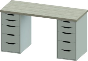 Стол письменный Ингар 2/55 140x75x55, дуб беленый/белый в Верхней Салде - verhnyaya-salda.ok-mebel.com | фото 2