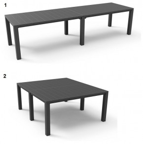 Стол раскладной Джули (Julie Double table 2 configurations) Графит в Верхней Салде - verhnyaya-salda.ok-mebel.com | фото