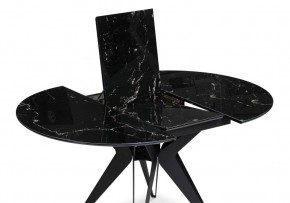 Стол стеклянный Рикла 110(150)х110х76 черный мрамор / черный в Верхней Салде - verhnyaya-salda.ok-mebel.com | фото 4