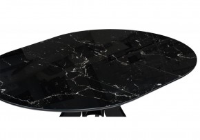 Стол стеклянный Рикла 110(150)х110х76 черный мрамор / черный в Верхней Салде - verhnyaya-salda.ok-mebel.com | фото 5