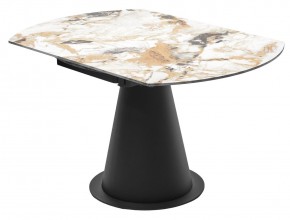 Стол TERAMO 135 GLOSS GRAND JADE SOLID CERAMIC, керамика, поворотн.механизм / Черный каркас, ®DISAUR в Верхней Салде - verhnyaya-salda.ok-mebel.com | фото 11