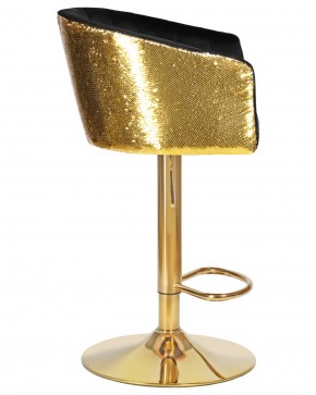 Стул барный DOBRIN DARCY GOLD SHINY, черный велюр с золотыми пайетками в Верхней Салде - verhnyaya-salda.ok-mebel.com | фото 3