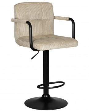 Стул барный DOBRIN KRUGER ARM BLACK, бежевый вельвет (LAR-E2041-04) в Верхней Салде - verhnyaya-salda.ok-mebel.com | фото