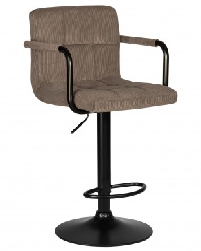 Стул барный DOBRIN KRUGER ARM BLACK, какао вельвет (LAR-E2041-05) в Верхней Салде - verhnyaya-salda.ok-mebel.com | фото
