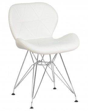 Стул обеденный DOBRIN BUTTERFLY CHROME, ножки хром, цвет белый в Верхней Салде - verhnyaya-salda.ok-mebel.com | фото