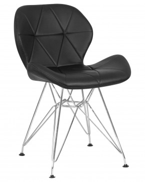 Стул обеденный DOBRIN BUTTERFLY CHROME, ножки хром, цвет чёрный в Верхней Салде - verhnyaya-salda.ok-mebel.com | фото