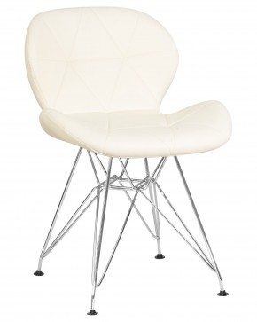 Стул обеденный DOBRIN BUTTERFLY CHROME, ножки хром, цвет кремовый в Верхней Салде - verhnyaya-salda.ok-mebel.com | фото