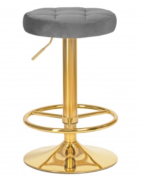 Табурет барный DOBRIN BRUNO GOLD, серый велюр (MJ9-75) в Верхней Салде - verhnyaya-salda.ok-mebel.com | фото