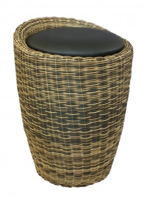 Табурет с местом для хранения LM-1100Rattan, чёрный в Верхней Салде - verhnyaya-salda.ok-mebel.com | фото