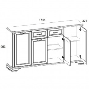 Тумба 4D1S, MONAKO, цвет Сосна винтаж/дуб анкона в Верхней Салде - verhnyaya-salda.ok-mebel.com | фото 2