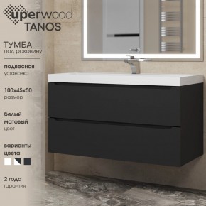 Тумба под раковину Uperwood Tanos 100 см, подвесная, черная матовая в Верхней Салде - verhnyaya-salda.ok-mebel.com | фото 3