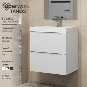 Тумба под раковину Uperwood Tanos 50 см, подвесная, белая матовая в Верхней Салде - verhnyaya-salda.ok-mebel.com | фото 6