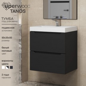 Тумба под раковину Uperwood Tanos 50 см, подвесная, черная матовая в Верхней Салде - verhnyaya-salda.ok-mebel.com | фото 4
