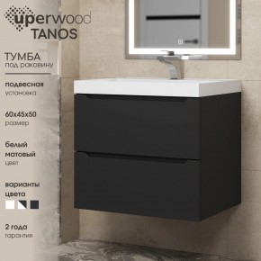 Тумба под раковину Uperwood Tanos 60 см, подвесная, черная матовая в Верхней Салде - verhnyaya-salda.ok-mebel.com | фото 3