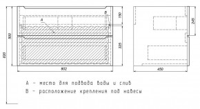 Тумба под раковину Uperwood Tanos 80 см, подвесная, белая/графит в Верхней Салде - verhnyaya-salda.ok-mebel.com | фото 7