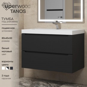 Тумба под раковину Uperwood Tanos 80 см, подвесная, черная матовая в Верхней Салде - verhnyaya-salda.ok-mebel.com | фото 3