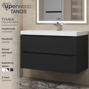 Тумба под раковину Uperwood Tanos 90 см, подвесная, черная матовая в Верхней Салде - verhnyaya-salda.ok-mebel.com | фото 3