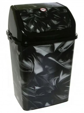 Ведро для мусора "Камелия" "Атлас" 18л черное 1/12 в Верхней Салде - verhnyaya-salda.ok-mebel.com | фото