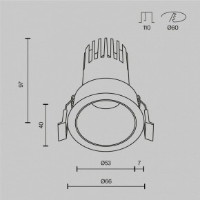 Встраиваемый светильник Maytoni Dip DL116-10W-2.7K-B в Верхней Салде - verhnyaya-salda.ok-mebel.com | фото 10