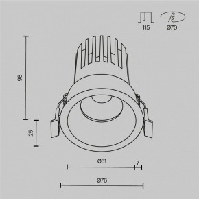 Встраиваемый светильник Maytoni Dip DL117-15W-2.7K-B в Верхней Салде - verhnyaya-salda.ok-mebel.com | фото 2