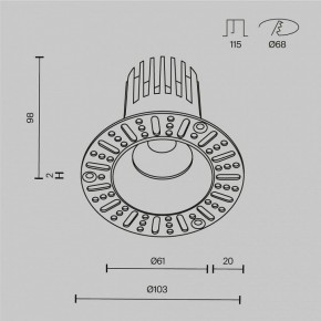Встраиваемый светильник Maytoni Dip DL121-15W-2.7K-TRS-W в Верхней Салде - verhnyaya-salda.ok-mebel.com | фото 10