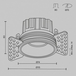 Встраиваемый светильник Maytoni Round DL058-12W2.7K-TRS-B в Верхней Салде - verhnyaya-salda.ok-mebel.com | фото 8