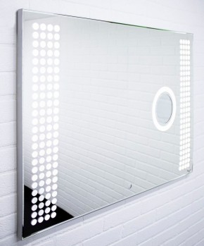 Зеркало Cosmo 100 alum (линза) с подсветкой Sansa (SCL1026Z) в Верхней Салде - verhnyaya-salda.ok-mebel.com | фото 3